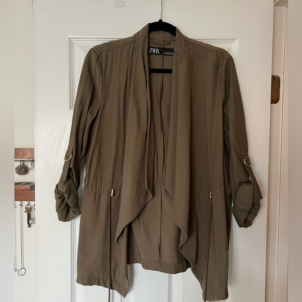 Zara Olive Green Blazer with Gold Hardware (never worn!)